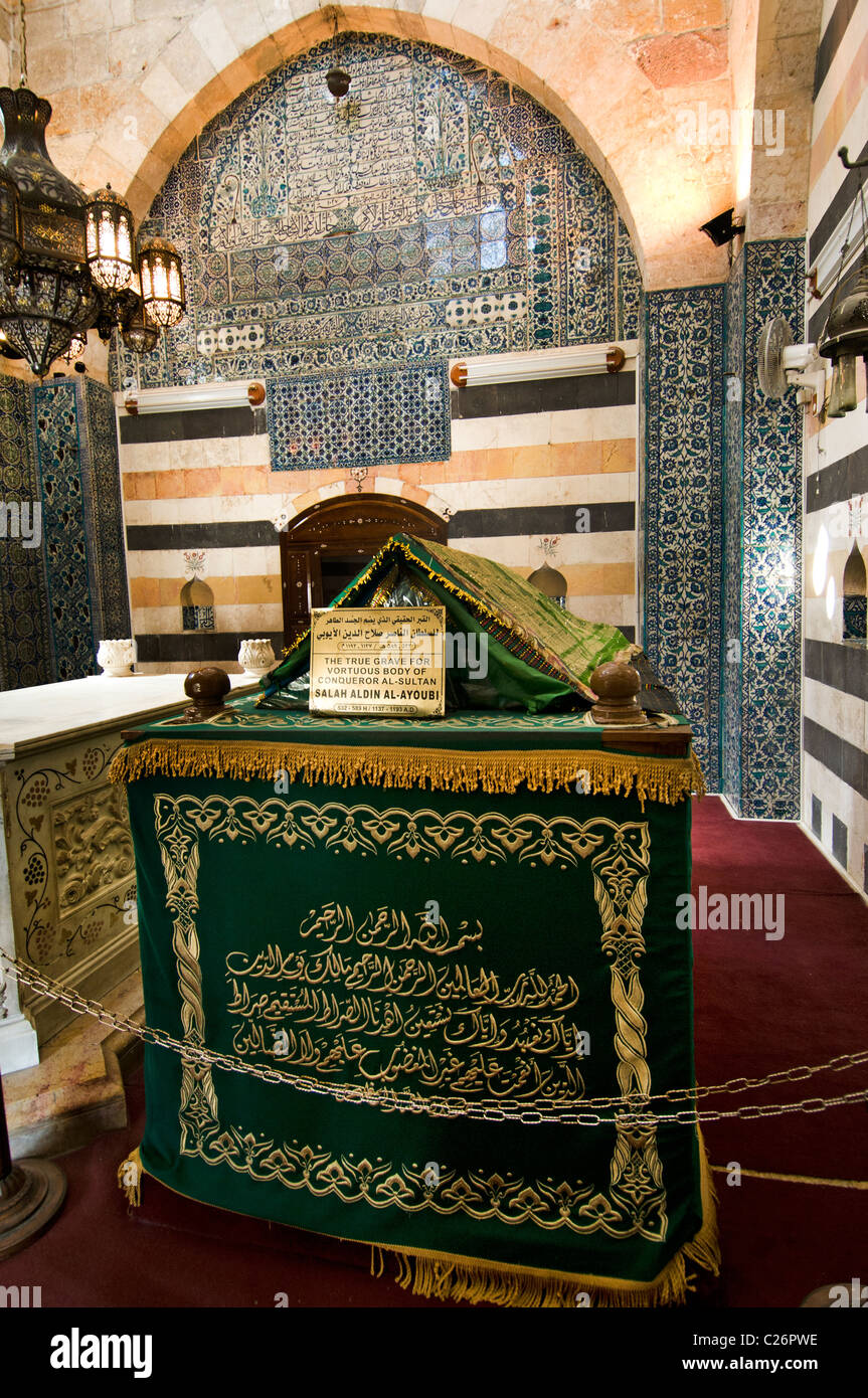 Mausoleum of Saladin ( Salah ad Din ) next to Umayyad Mosque Muslim Old City Damascus Syria Stock Photo
