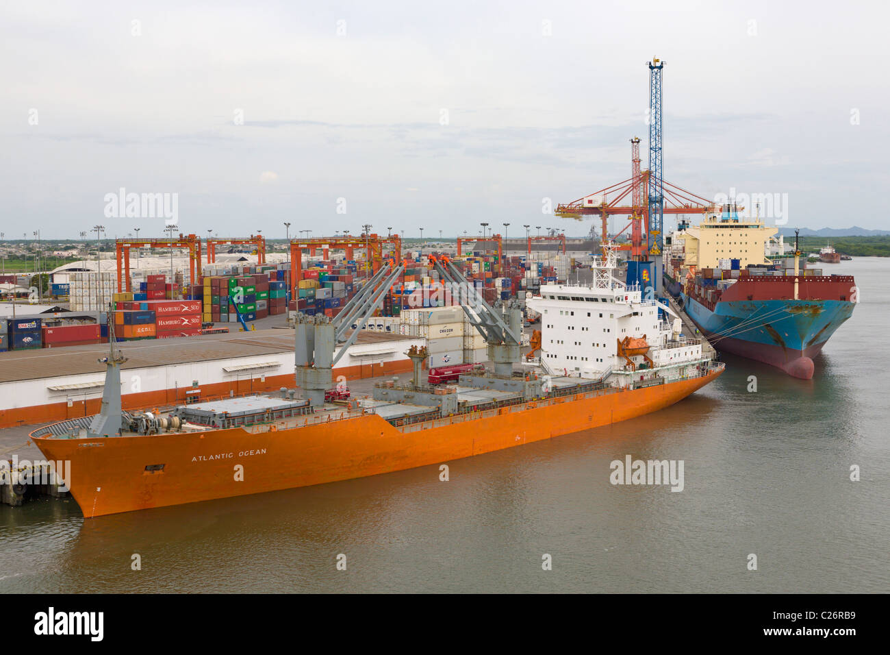Cargo ship at the port of Guayaquil, Ecuador Stock Photo Alamy