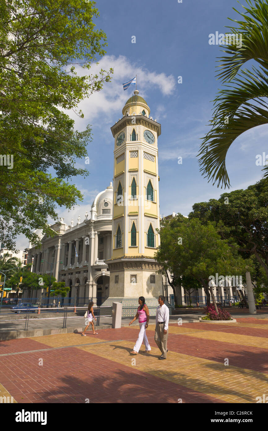 Malecon and Clock Tower, Guayaquil, Ecuador Stock Photo