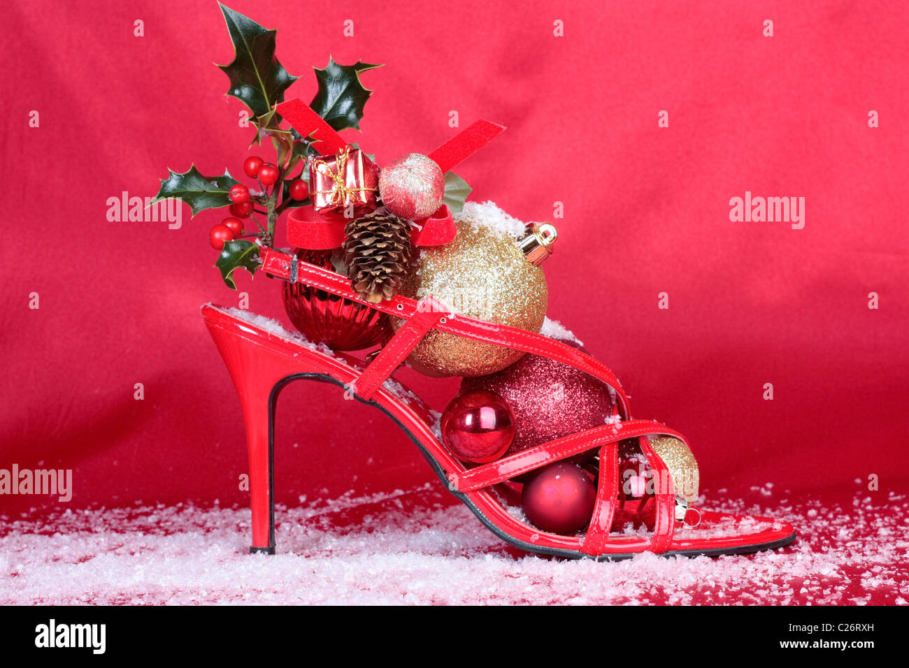 Christmas Decorations High Heel Shoes Stock Photo 35800537 Alamy