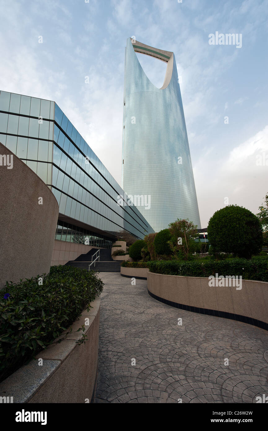 Kingdom Tower in Riyadh Saudi Arabia Stock Photo