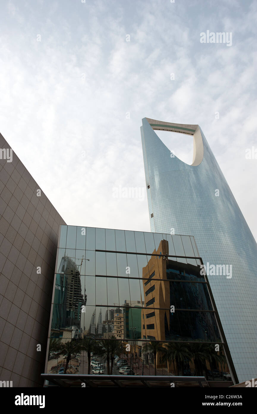 Kingdom Tower in Riyadh Saudi Arabia Stock Photo