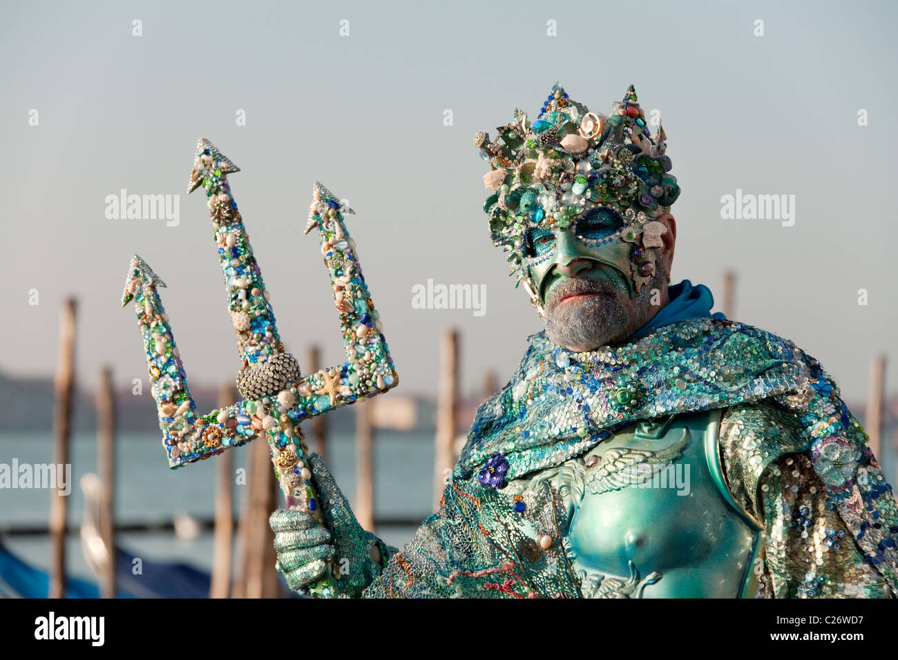 Character in Poseidon / Neptune costume, the Carnival, Venice, Italy Stock  Photo - Alamy