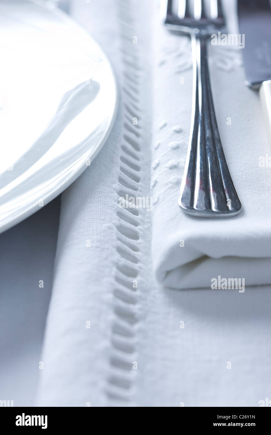 Place Setting - Close-up view Stock Photo