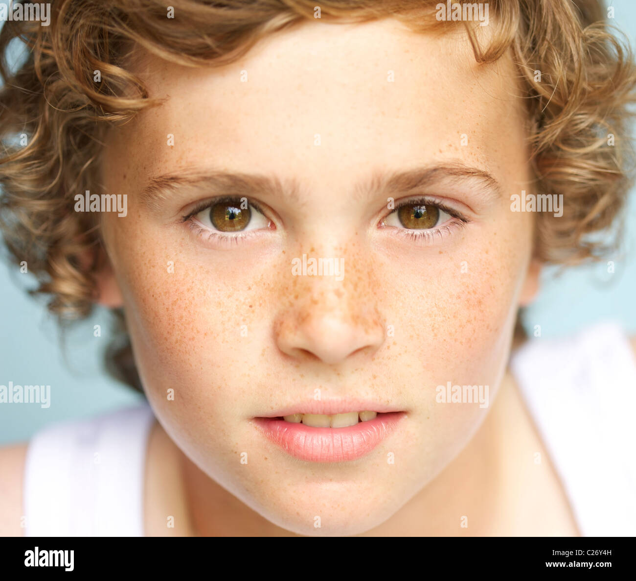 Blond lad with brown eyes hi-res stock photography and images - Alamy