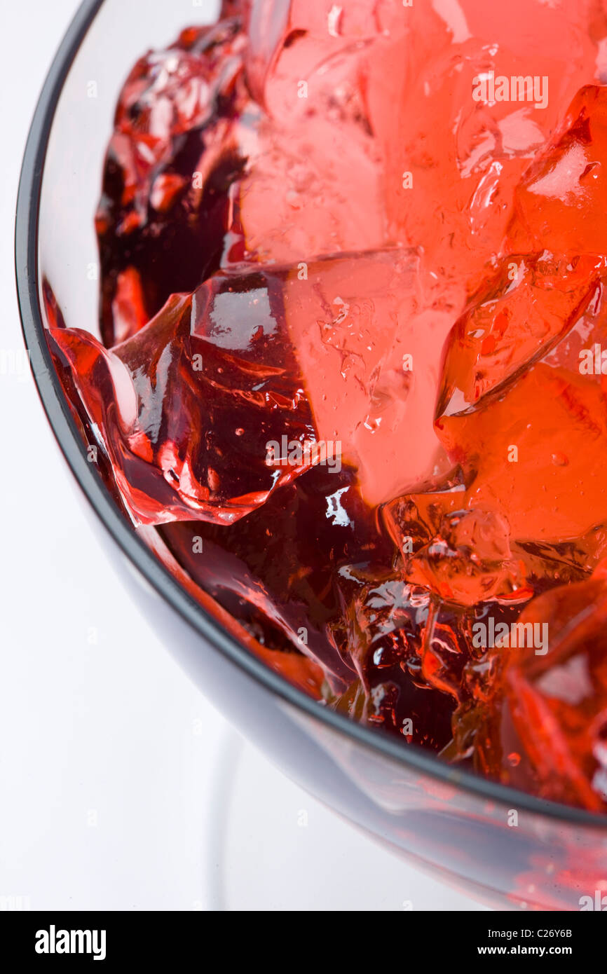 Red Gelatin Dessert in a Glass Cup Stock Photo Alamy