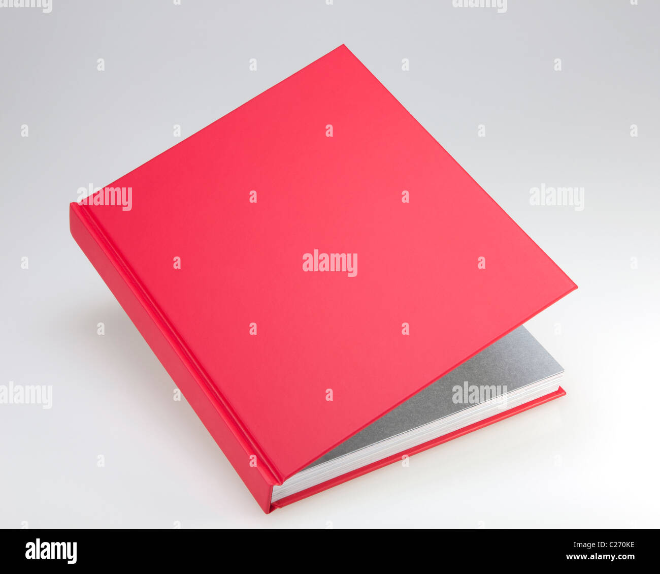 Red book with plain hard cover, for design layout Stock Photo