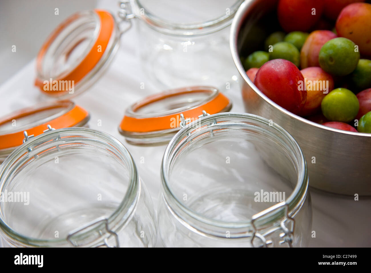 Jam Making Ingredients and Equipment Stock Photo Alamy