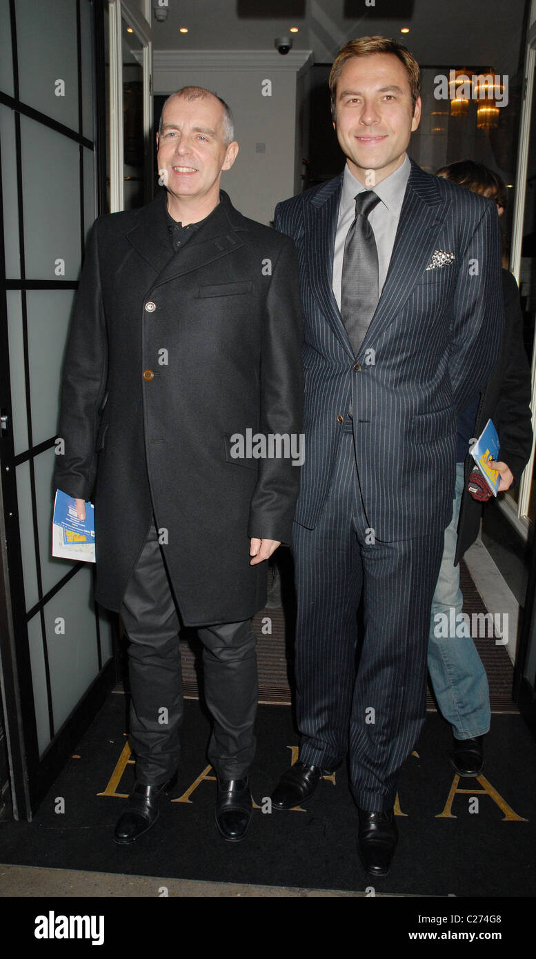 Neil Tennant and David Walliams, Quintessentially hosts the premiere of  'Nowhere Boy' in aid of Maggie's Charity held at BAFTA Stock Photo - Alamy