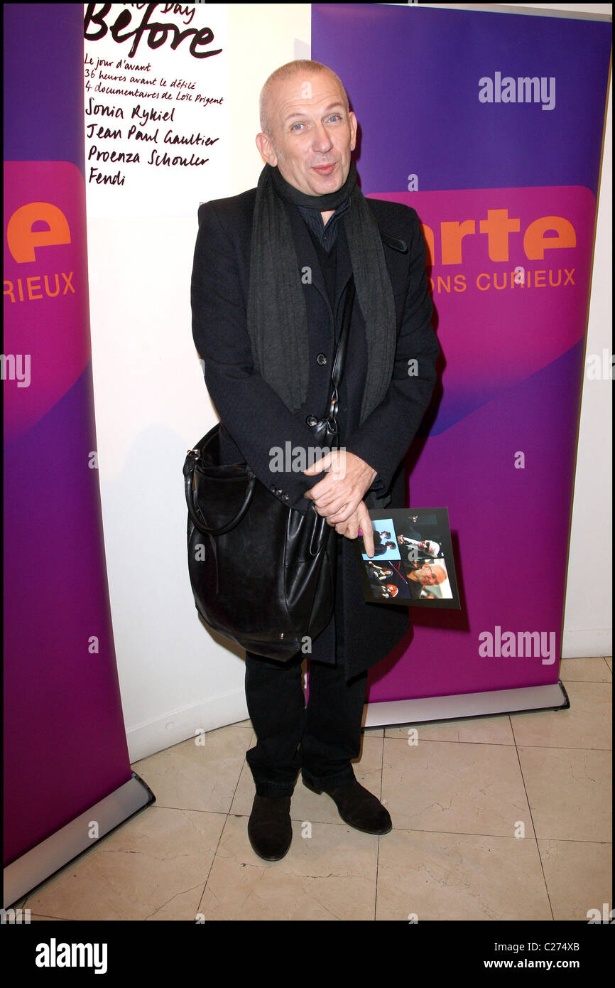 Jean Paul Gaultier attends the Documentary 'The Day Before' at the Cinema  L'Arlequin Paris, France - 26.11.09 Stock Photo - Alamy