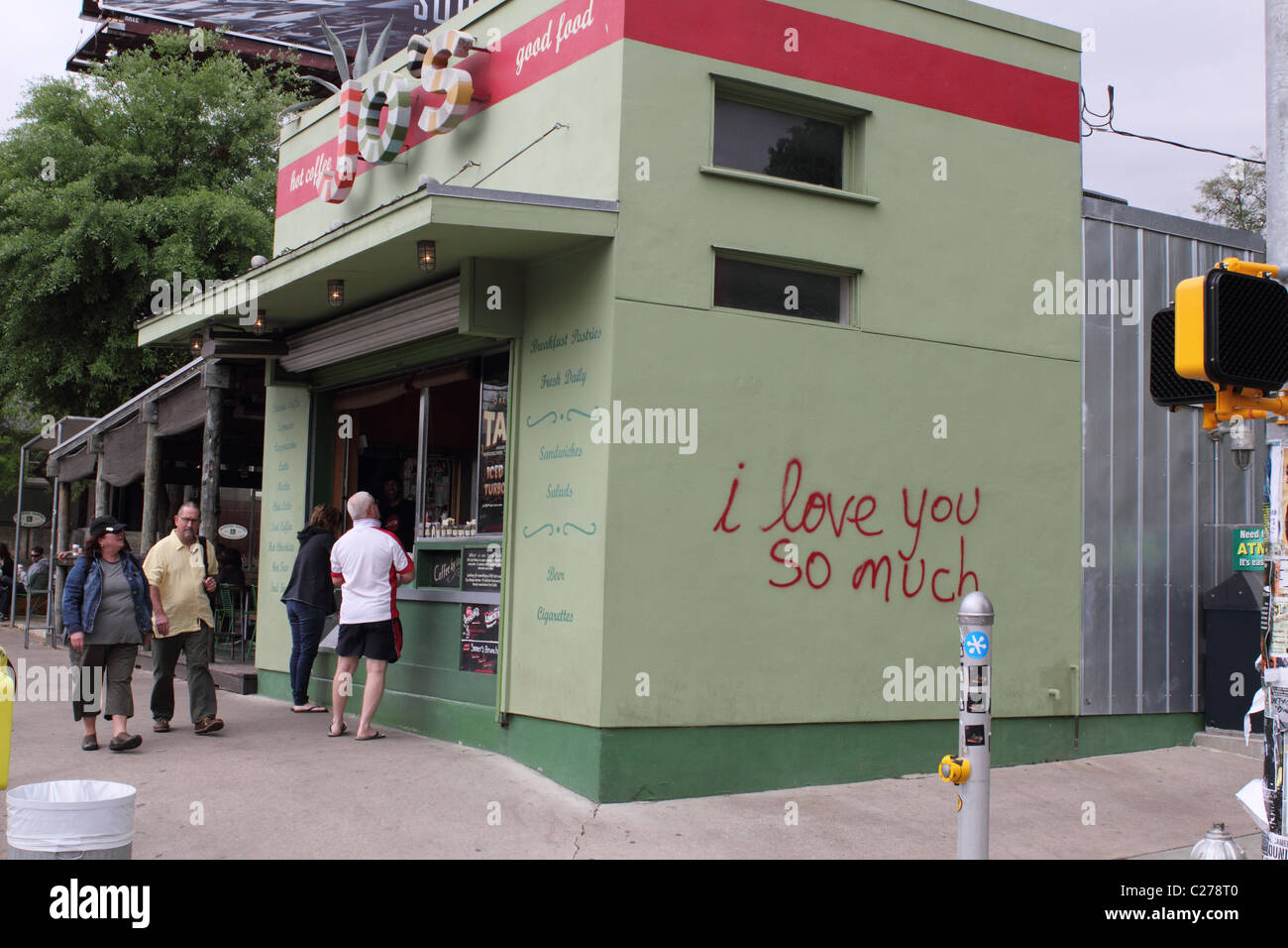 Jo's Coffee in Austin Texas on Congress Avenue Stock Photo