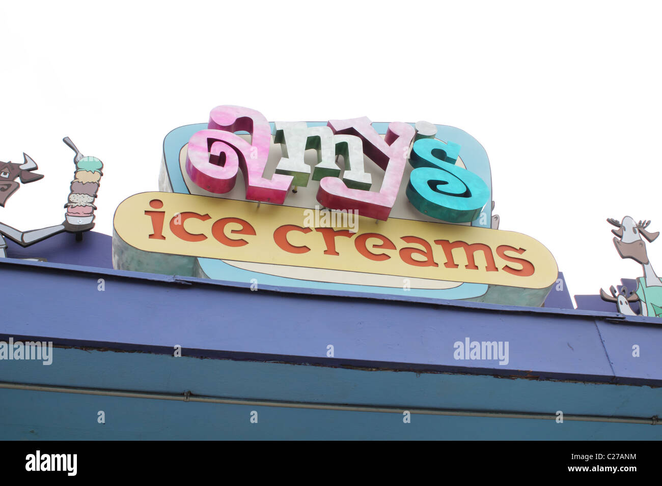Amy's ice cream sign Stock Photo