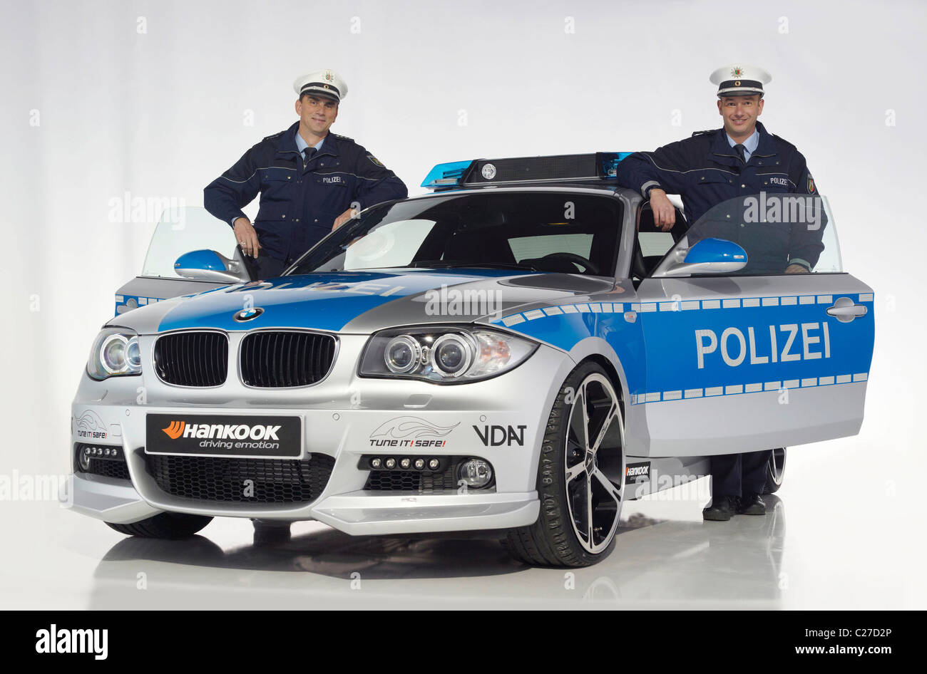 BMW 1 Series gets the police package treatment  It's nothing new to see high performance vehicles like Porsche 911s being used Stock Photo