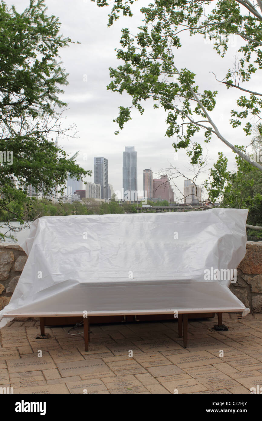 Austin Skyline with Piano Stock Photo