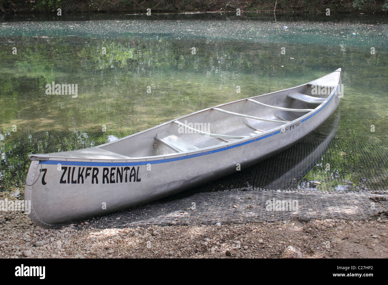 Barton Springs canoe rental in Austin, Texas Stock Photo