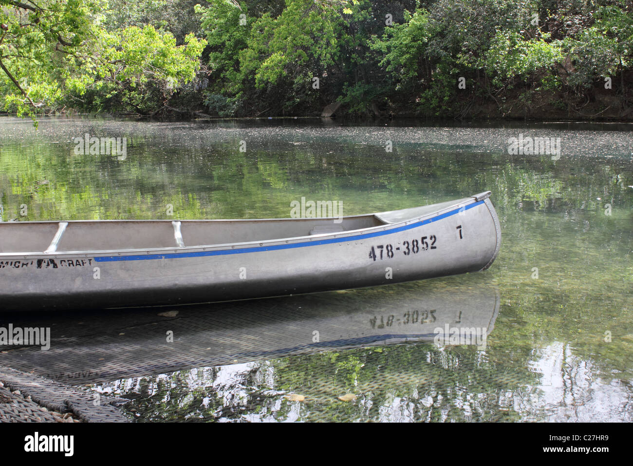 Barton Creek canoe rental in Austin, Texas Stock Photo
