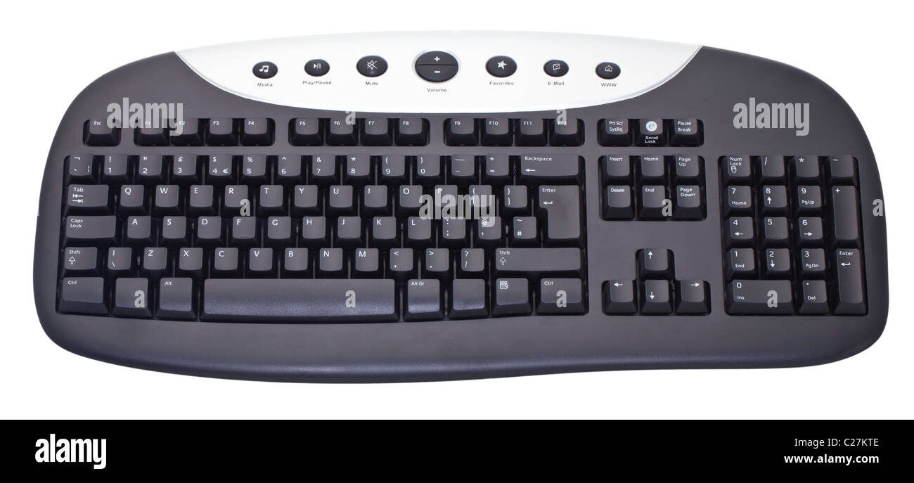 Generic black computer keyboard isolated against a white background Stock  Photo - Alamy