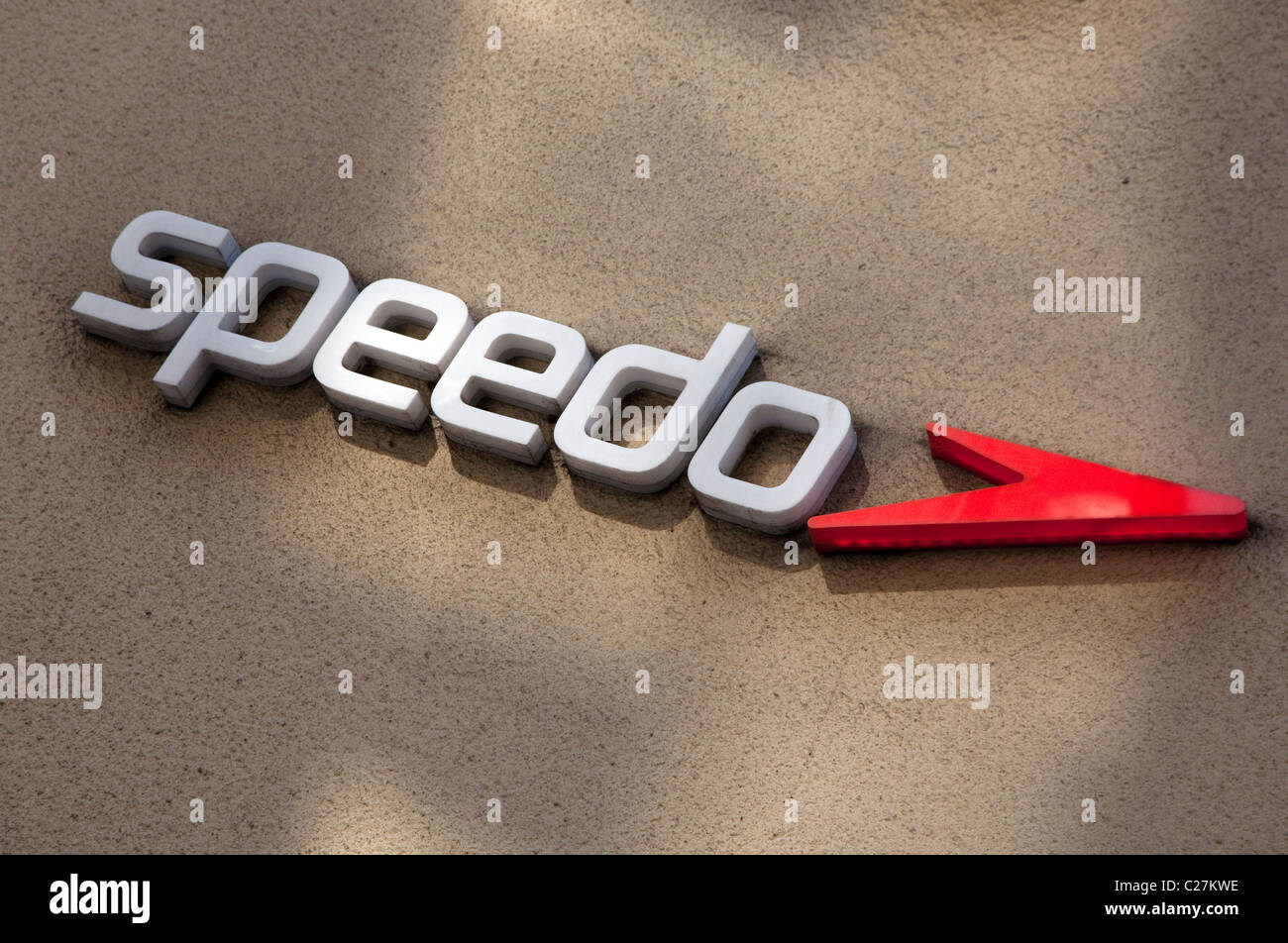 Logo on Speedo swimwear shop, London Stock Photo - Alamy