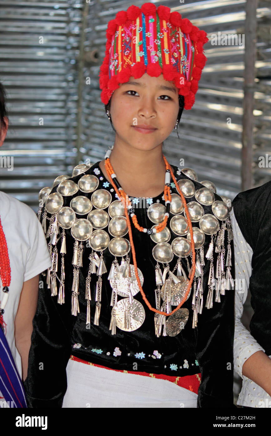 Singpho Woman at Namdapha Eco Cultural Festival, Miao, Arunachal Pradesh, India Stock Photo