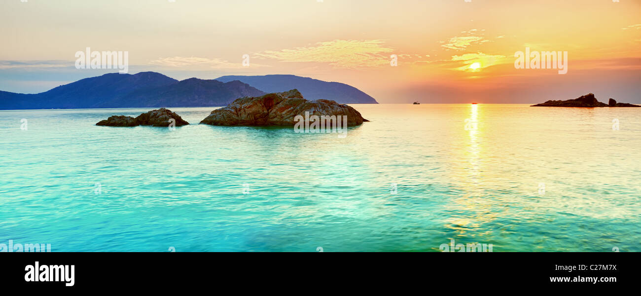 Sunrise over the sea. Con Dao. Vietnam Stock Photo