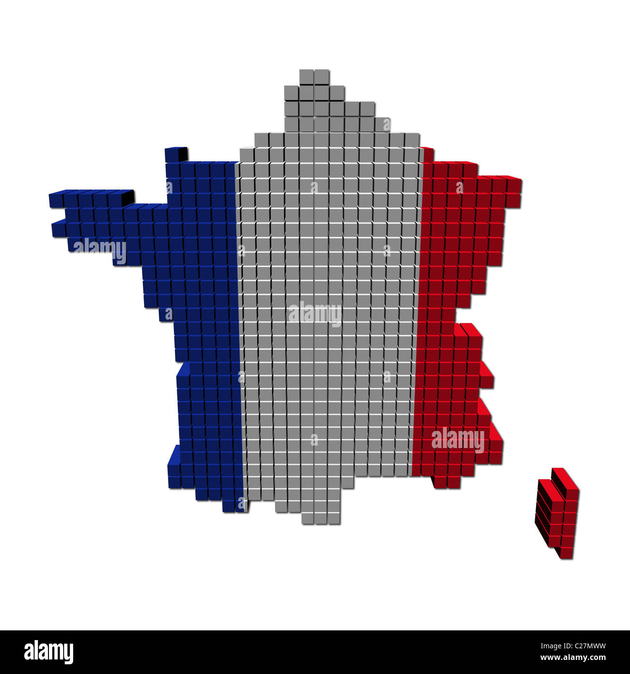 France map flag made of containers illustration Stock Photo