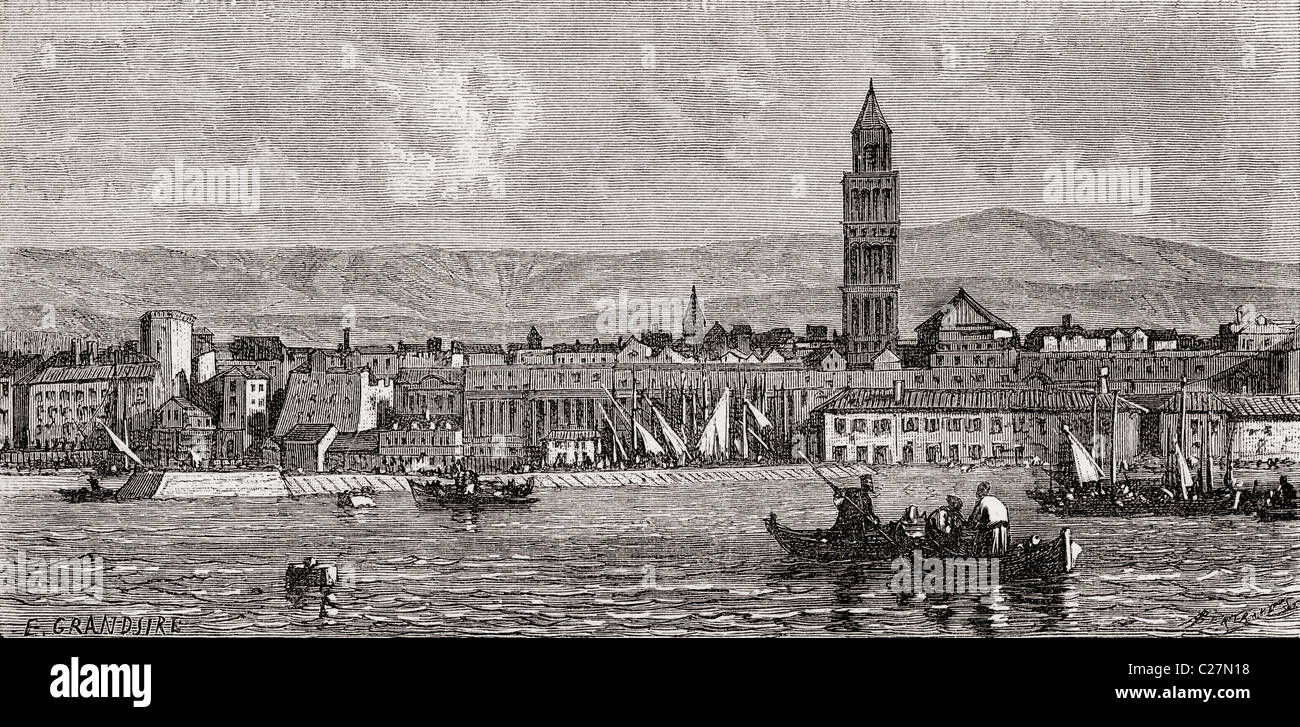 Split, Croatia in the 19th century. Stock Photo