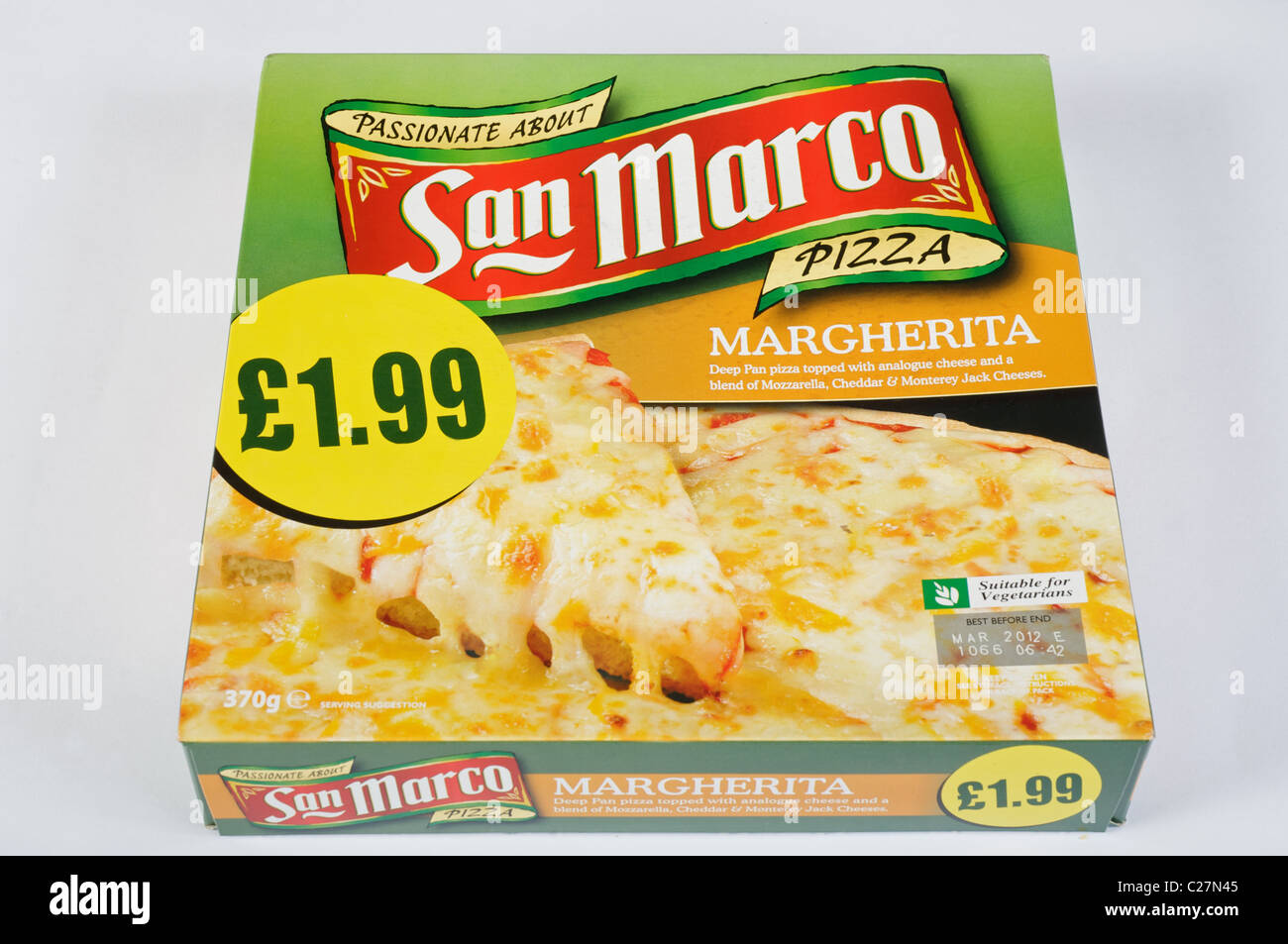 San Marco Margherita supermarket brought frozen pizza Stock Photo