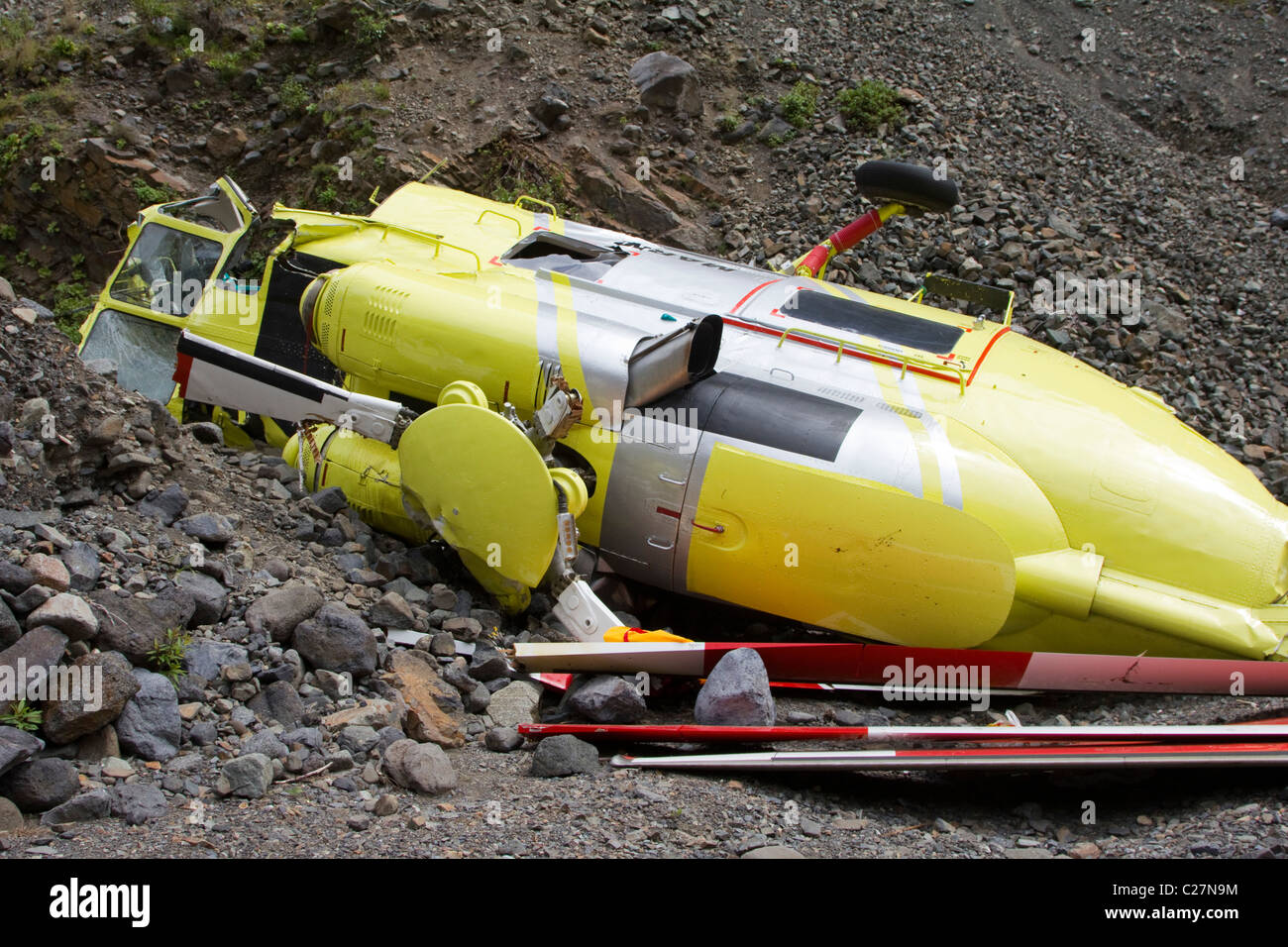 helicopter crash wreckage El Caldera de Taburiente National Park