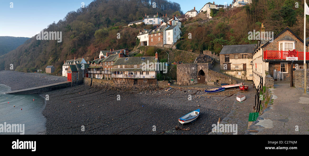 Early Spring morning at Clovelly. Image stitched from 5 medium format digital images. Stock Photo