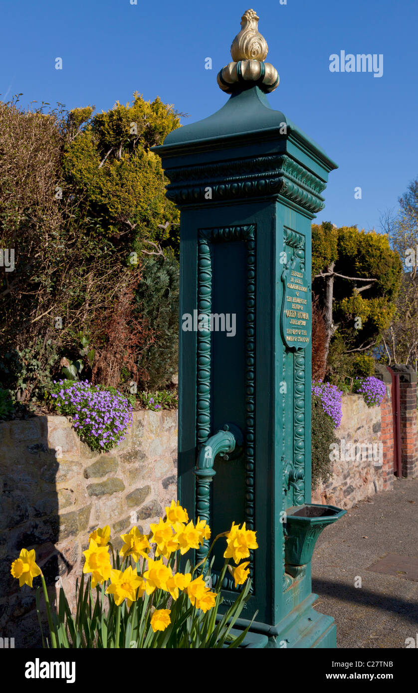 The Victorian village pump to commemorate Queen Victoria's Diamond Jubilee in 1897 Stanton-by-Dale Derbyshire England UK Stock Photo