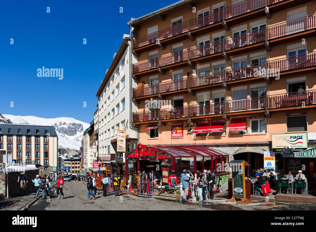 Centre of the resort of Pas de la Casa, Grandvalira Ski Area, Andorra Stock Photo Alamy