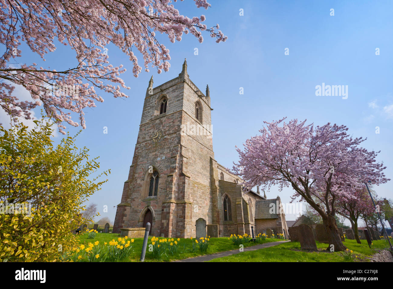 Parish Church of St. Bartholomew in the village of Kneesall Nottinghamshire England GB UK EU Europe Stock Photo