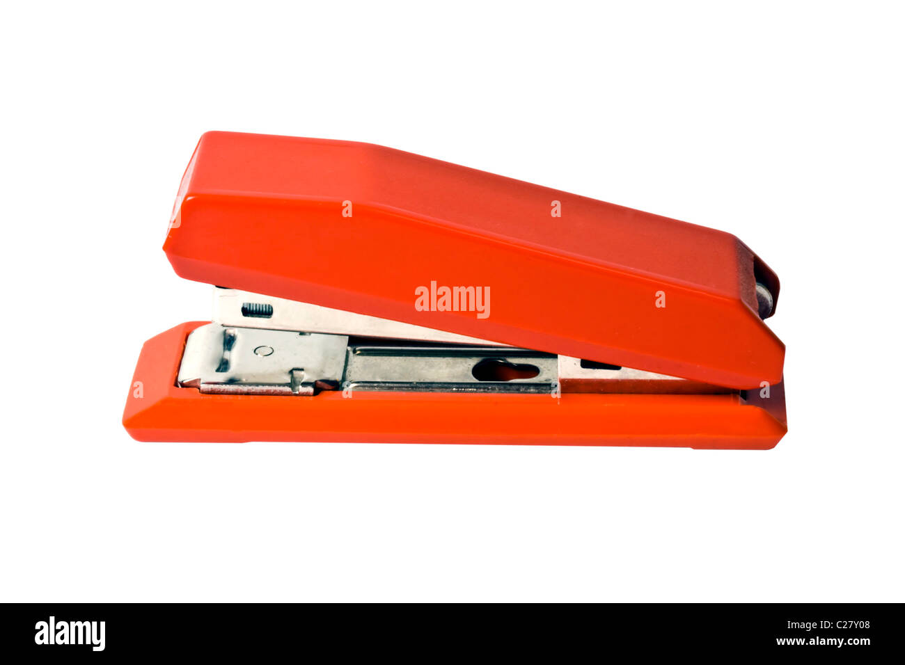 Red Stapler isolated on white background Stock Photo