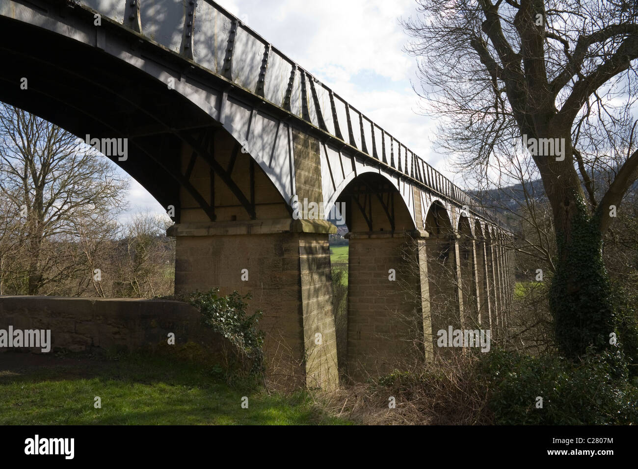 Cast iron trough arched ribs pontcysyllte aqueduct hires stock