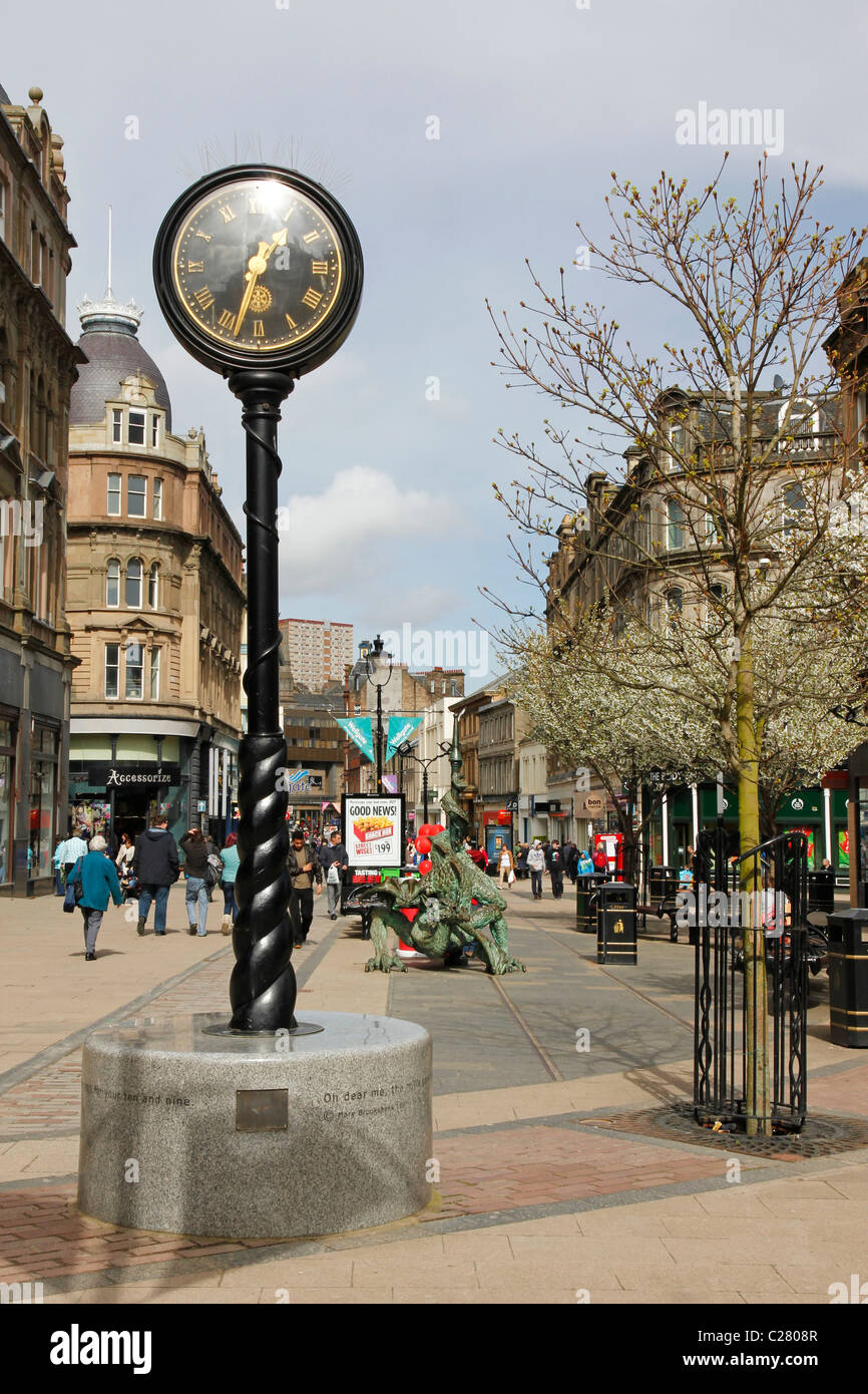 Clock, High Street, Dundee, Tayside Stock Photo