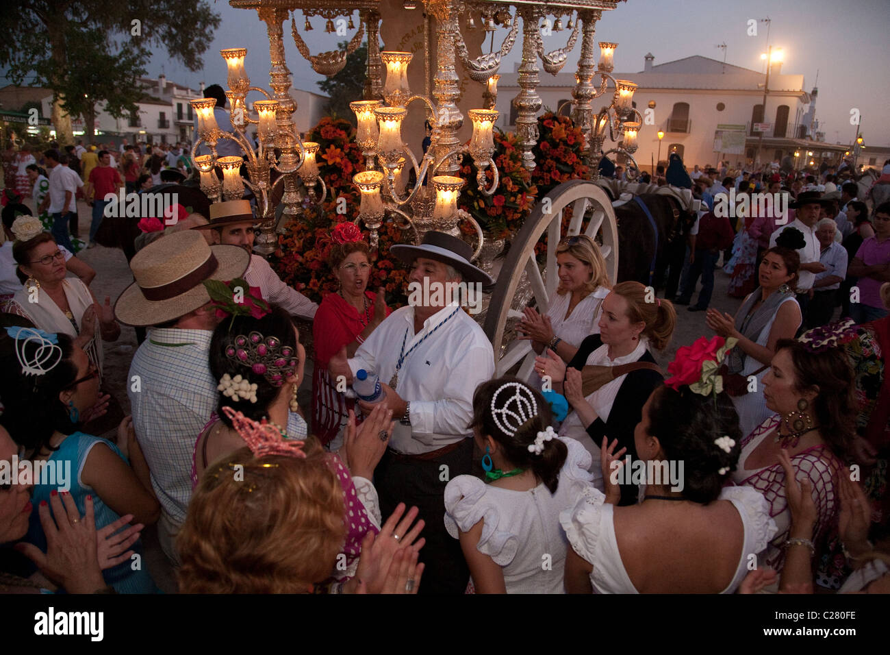 Songs of celebration at the pilgrimage to El Rocio, Andalucia, Spain