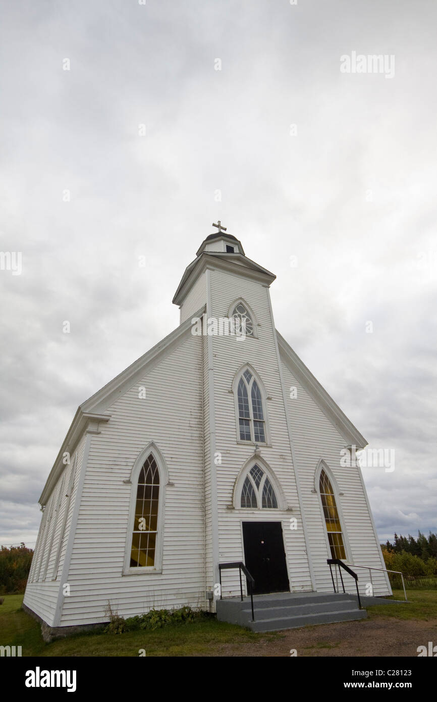 Saint Mary of the Angels Catholic Church, Cape Breton, low angle view