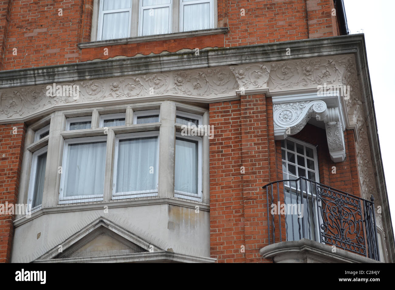 Beautiful period decoration on this period house on the King's Road, Chelsea, London, UK ARTIFEX