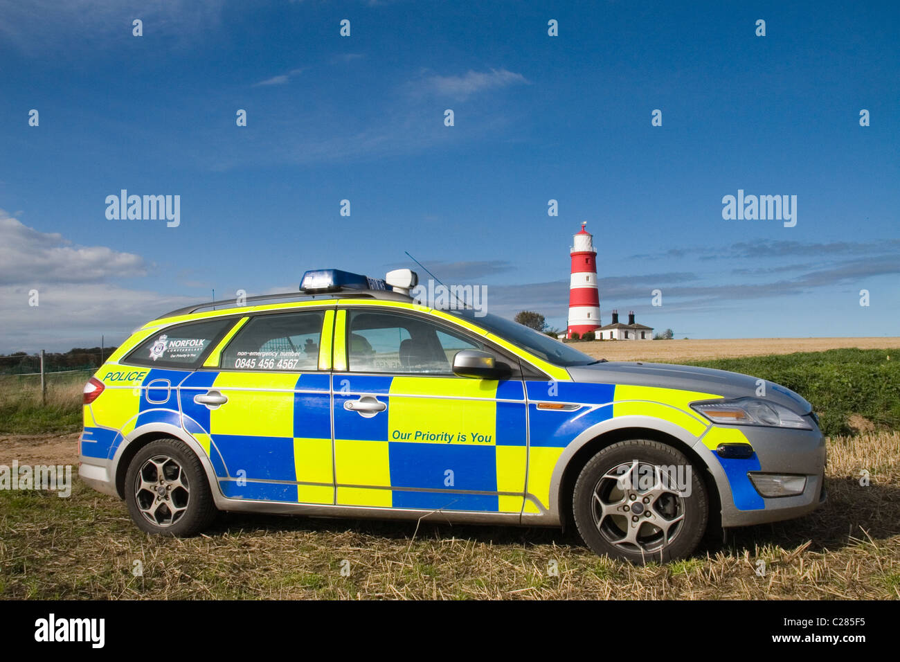 Police Car From Norfolk Constabulary UK. A Ford Mondeo Stock Photo