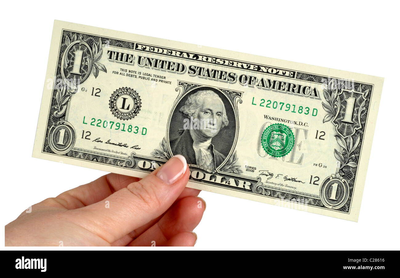 1 Dollar note, dollars, money, American banknotes, one dollar bill Stock Photo