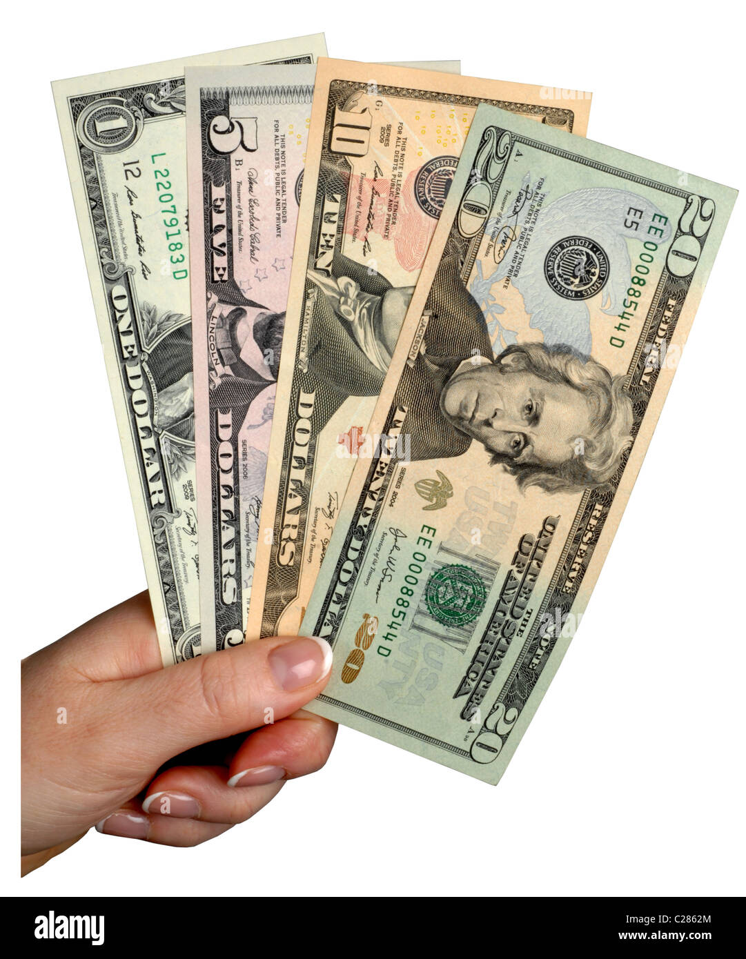 Dollar, dollars, money, American banknotes Stock Photo