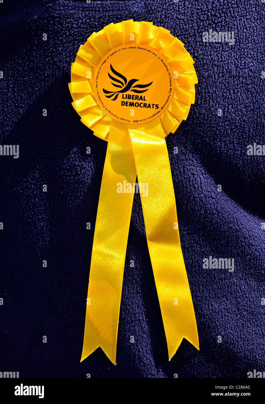 Liberal Democrats political party rosette, Britain, UK Stock Photo