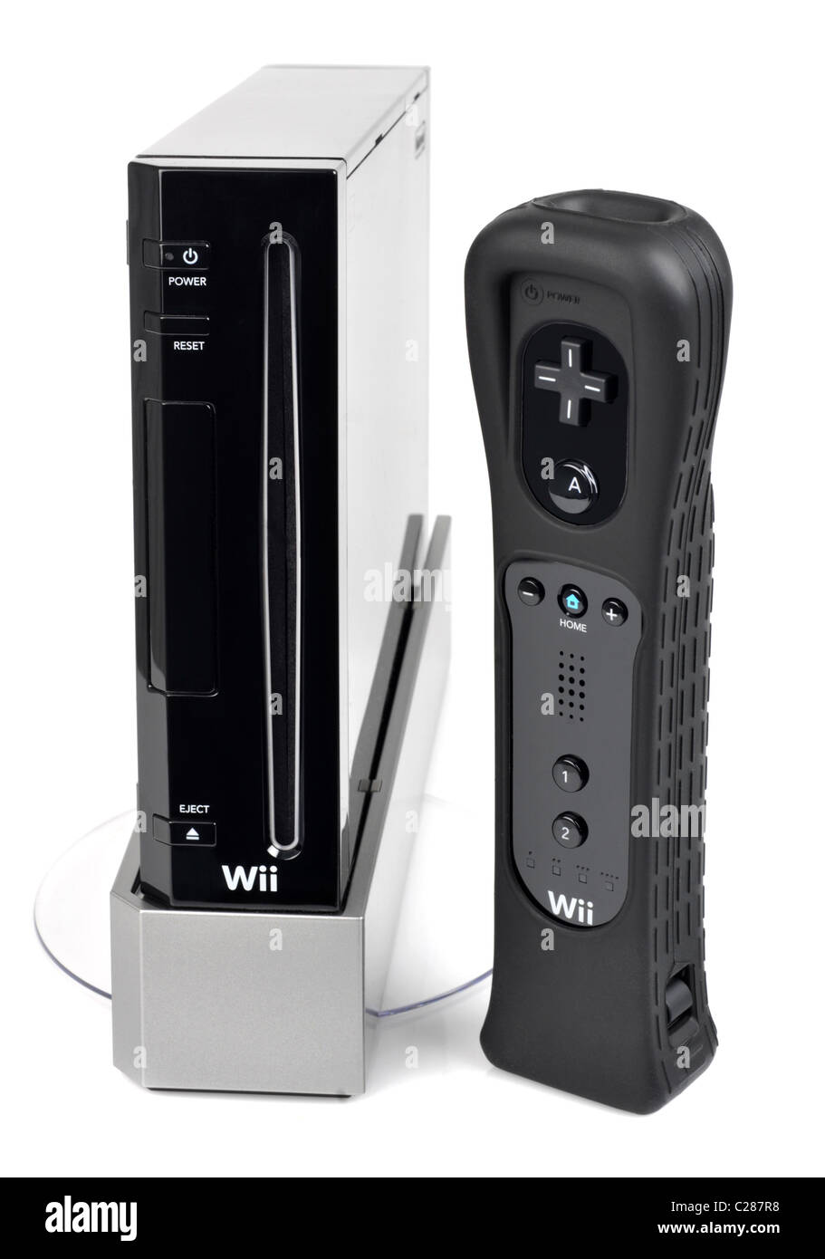 Wii games console and controller, Nintendo Wii games console Stock Photo