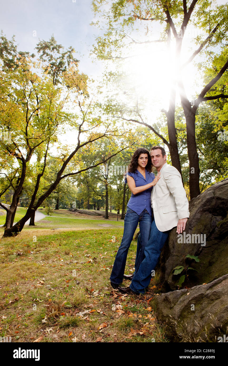 A portrait of a happy couple in the park Stock Photo - Alamy