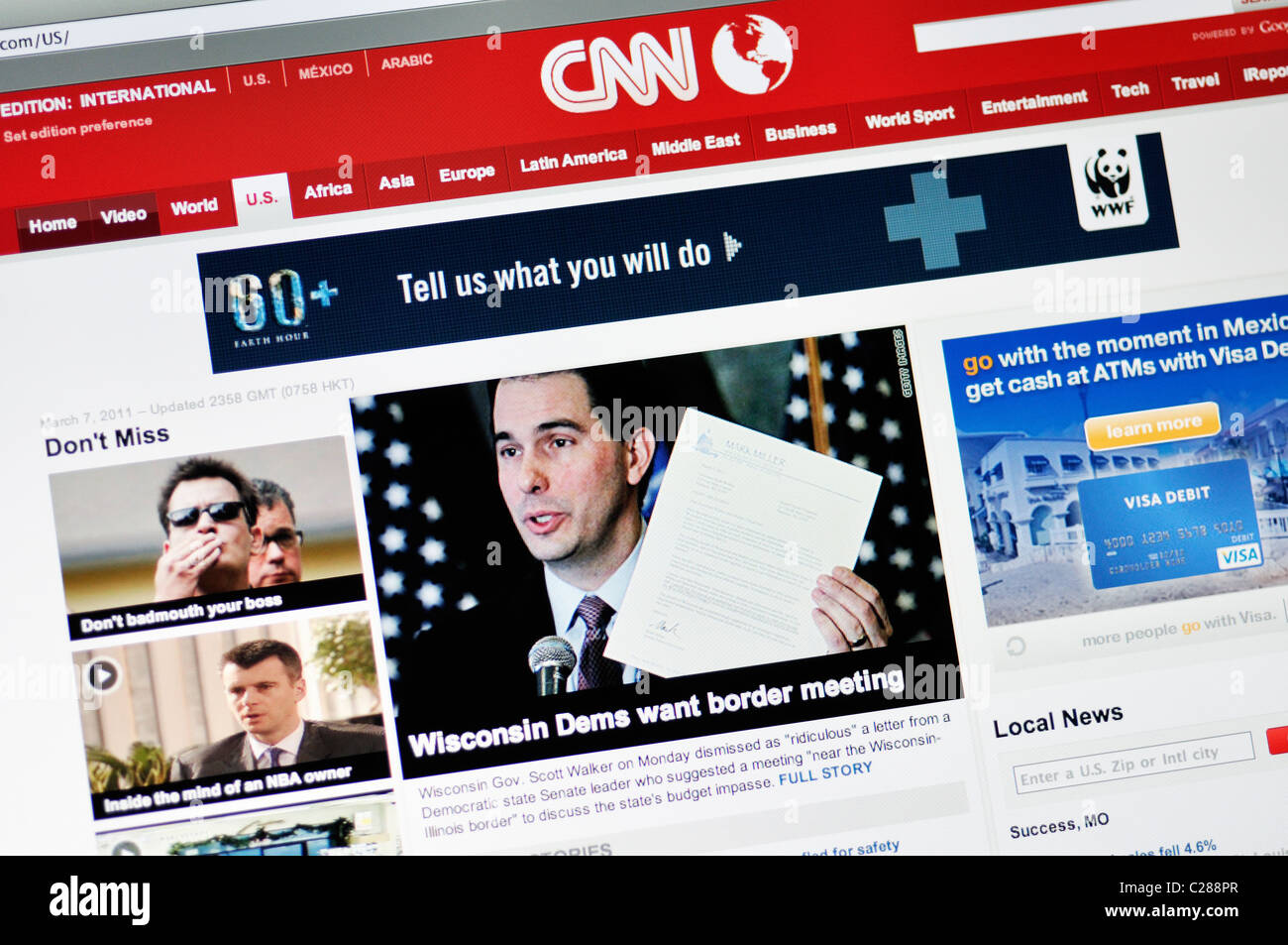 CNN US news website Stock Photo Alamy