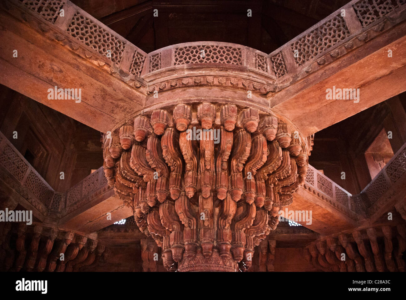 Details of the architecture at Fatehpur Sikri, the deserted town of the Mughal Dynasty. Stock Photo
