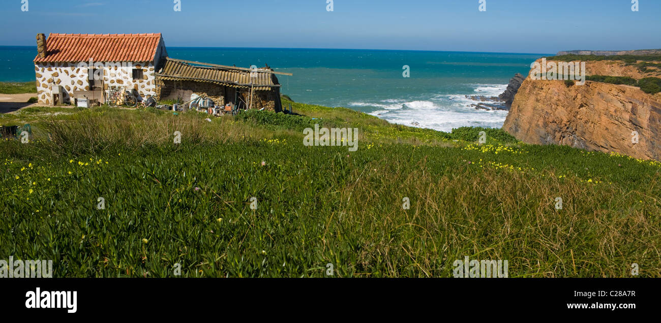 A fisherman's house at Zambujeira do Mar, the Alentejo, Potugal Stock Photo