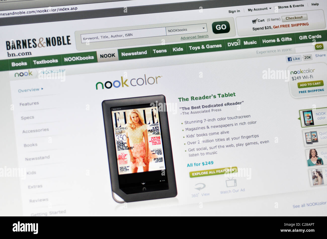 Barnes Noble Bookstore Website Nook Electronic Book Readers
