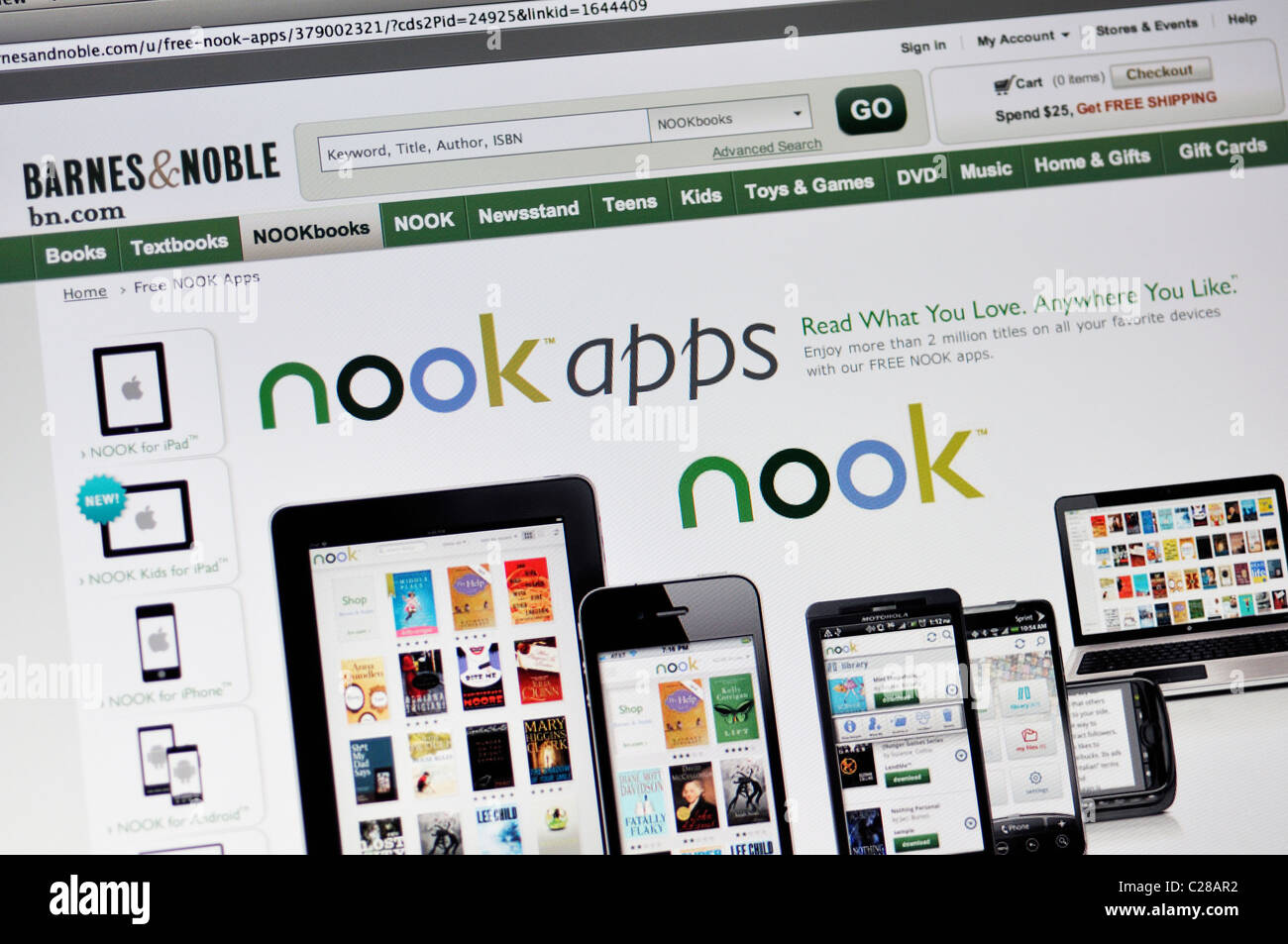 Barnes Noble Bookstore Website Nook Electronic Book Readers