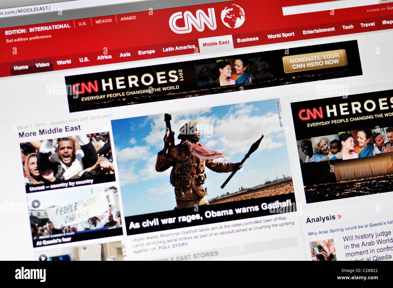 CNN online news website - Middle East Stock Photo - Alamy